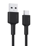 CB-CA1 OEM kabel USB-C - USB-A 1m 60W PD 3A 20V FCP AFC nylonowy oplot czarny
