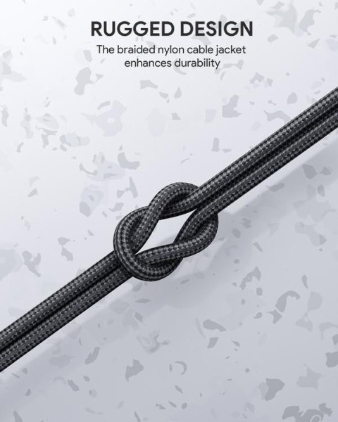 CB-CC3 OEM kabel USB-C - USB-C 3m 60W PD 20V nylonowy oplot czarny