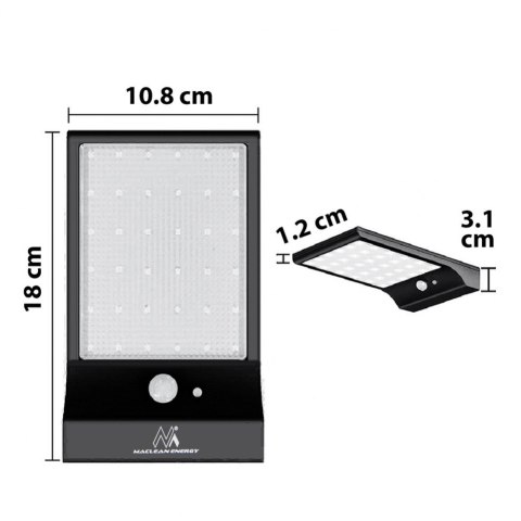 Solarna lampa LED z czujnikiem IP65 MCE444 Solarna lampa LED z czujnikiem IP65 MCE444