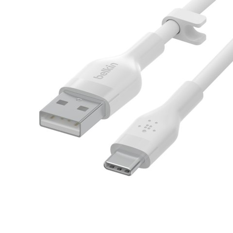 Kabel BoostCharge USB-A do USB-C silikonowy 1m, biały Kabel BoostCharge USB-A do USB-C silikonowy 1m, biały