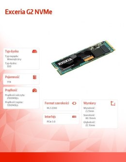 Dysk SSD Exceria G2 1TB NVMe 2100/1700MB/s