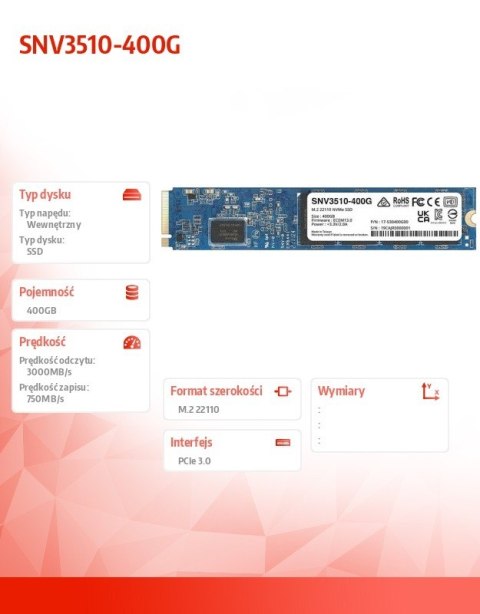 Dysk SSD SATA 400GB M2 22110 SNV3510-400G