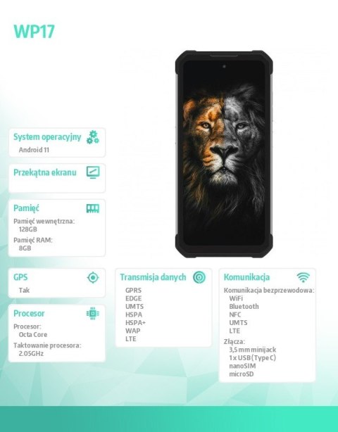 Smartfon WP17 8/128GB NFC 8300 mAh DualSIM czarny