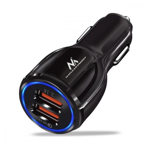 Ładowarka samochodowa Q3 3.0 2xUSB MCE478 B Czarna