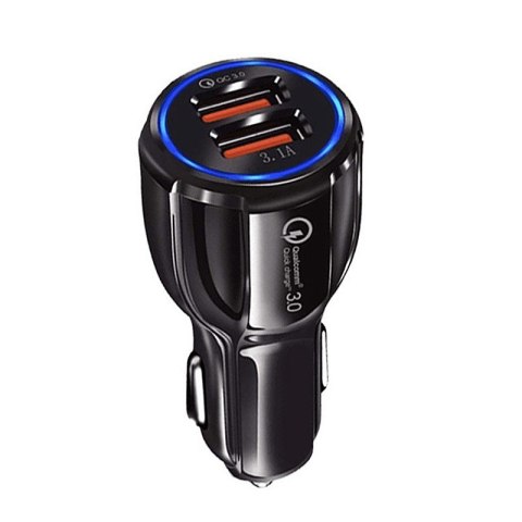 Ładowarka samochodowa Q3 3.0 2xUSB MCE478 B Czarna Ładowarka samochodowa Q3 3.0 2xUSB MCE478 B Czarna