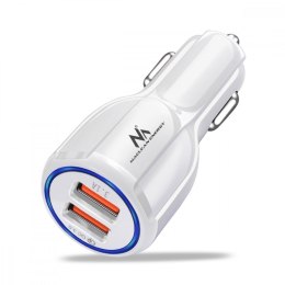 Ładowarka samochodowa QC 3.0 2xUSB MCE478 W Biała