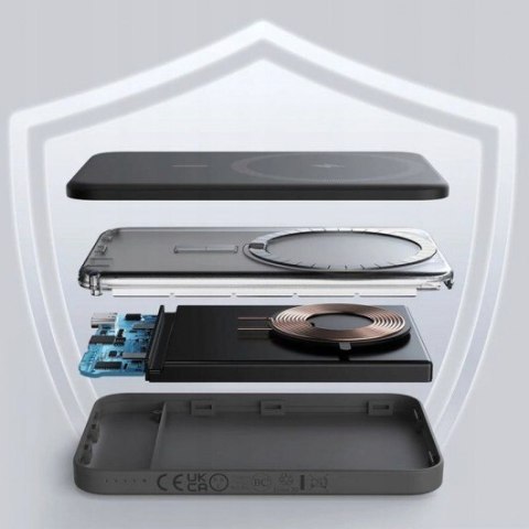 Ładowarka bezprzewodowa PowerWave MagGo 2-w-1 + 5000 mAh Czarny Ładowarka bezprzewodowa PowerWave MagGo 2-w-1 + 5000 mAh Czarny
