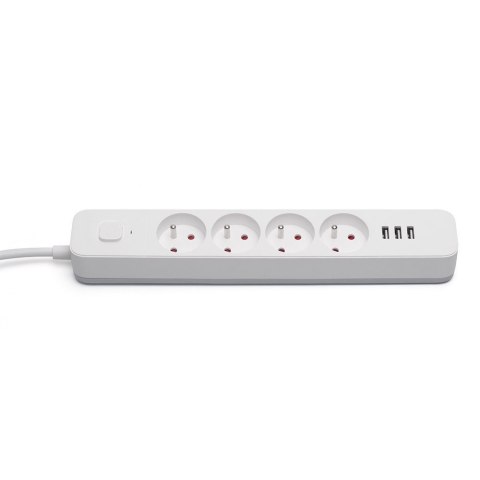 Listwa zasilająca przeciwprzepięciowa 4 gniazda z 3xUSB-A, Fast Charge, 1,5m, LZ-12 Listwa zasilająca przeciwprzepięciowa 4 gniazda z 3xUSB-A, Fast Charge, 1,5m, LZ-12