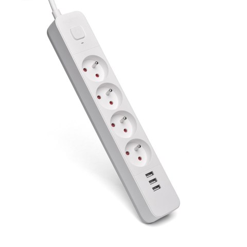 Listwa zasilająca przeciwprzepięciowa 4 gniazda z 3xUSB-A, Fast Charge, 1,5m, LZ-12 Listwa zasilająca przeciwprzepięciowa 4 gniazda z 3xUSB-A, Fast Charge, 1,5m, LZ-12