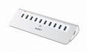 CB-H6S aluminiowy Hub 10xUSB | 10w1 | 7xUSB 3.1 | 2xUSB AiPower | 1xUSB Quick Charge 3.0