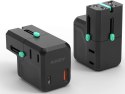 PA-TA06 uniwersalny podróżny adapter sieciowy 1xUSB-C PowerDelivery + 1xUSB-A Quick Charge | pasuje w ponad 150 krajach