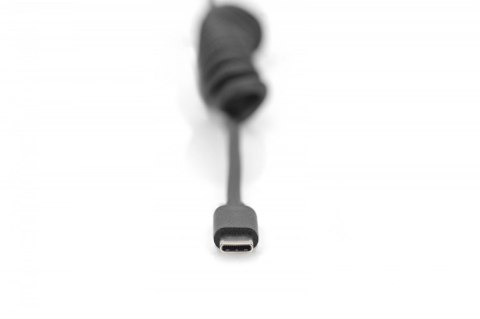 Kabel spiralny USB C/USB C, USB 2.0, PD 60W, max. 1m Czarny Kabel spiralny USB C/USB C, USB 2.0, PD 60W, max. 1m Czarny