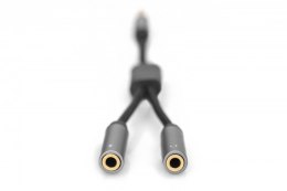 Kabel adapter headset Mini Jack 3,5mm/2x 3,5mm Mini Jack M/Ż nylon 0,2m