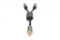 Kabel adapter headset Mini Jack 3,5mm/2x 3,5mm Mini Jack M/Ż nylon 0,2m