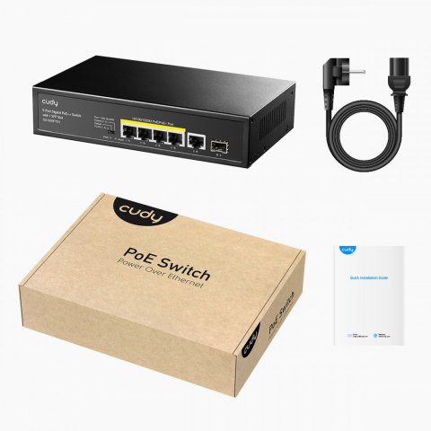 Przełącznik GS1005PTS1 5xGE PoE+ 1xSFP 120W Przełącznik GS1005PTS1 5xGE PoE+ 1xSFP 120W