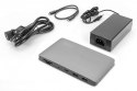 Stacja dokująca USB-C 11-portów z Thunderbolt 3, 8K 30Hz, PD 3.0, RJ45, Aluminiowa