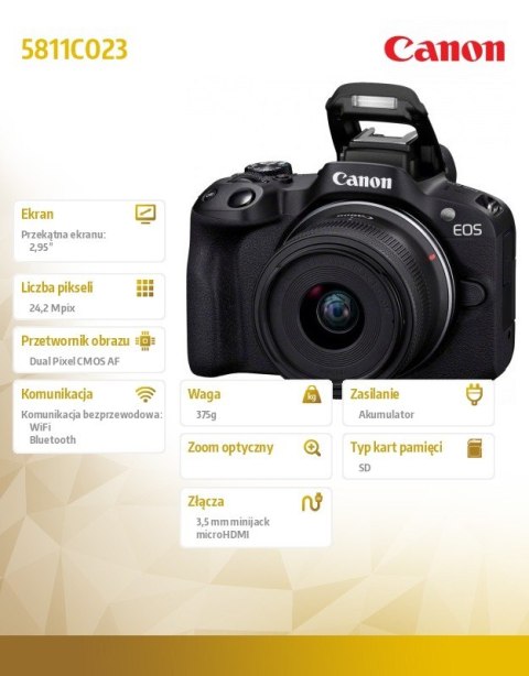 Aparat bezlusterkowy EOS R50 czarny + RF-S 18-45+ RF-S 55-210 5811C023 Aparat bezlusterkowy EOS R50 czarny + RF-S 18-45+ RF-S 55-210 5811C023