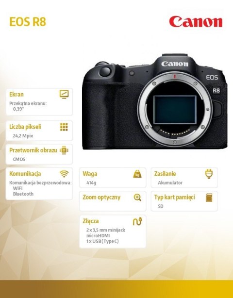 Aparat bezlusterkowy EOS R8 5803C003 Aparat bezlusterkowy EOS R8 5803C003