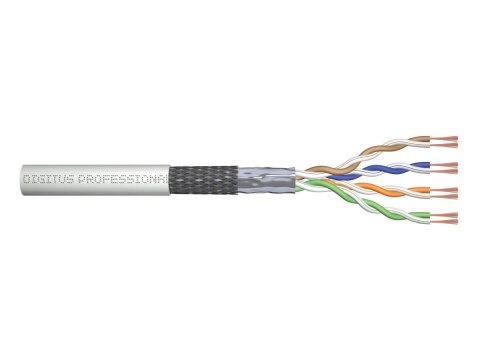 Kabel teleinformatyczny patchcordowy kat.5e, SF/UTP, linka, AWG 26/7, PVC, 100m, szary, karton Kabel teleinformatyczny patchcordowy kat.5e, SF/UTP, linka, AWG 26/7, PVC, 100m, szary, karton