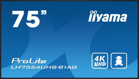Monitor wielkoformatowy 75 cala LH7554UHS-B1AG 24/7,IPS,ANDROID.11,4K,SDM,2x10W Monitor wielkoformatowy 75 cala LH7554UHS-B1AG 24/7,IPS,ANDROID.11,4K,SDM,2x10W