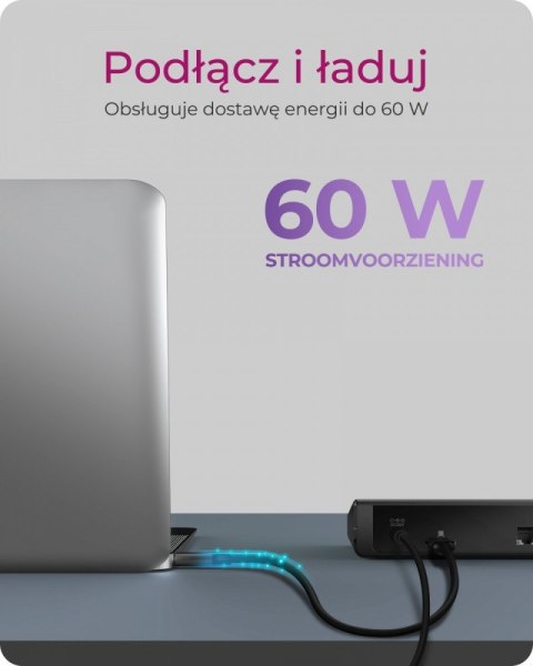 Stacja dokująca IB-DK2244AC 14w1,DP,HDMI,LAN, Audio,USB,Powerdelivery 60w