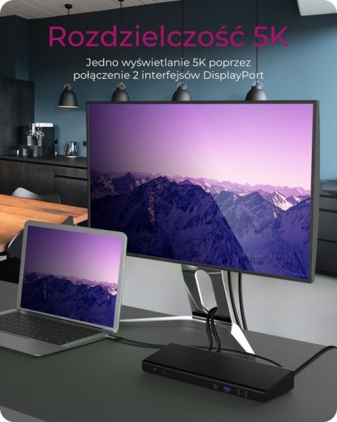 Stacja dokująca IB-DK2244AC 14w1,DP,HDMI,LAN, Audio,USB,Powerdelivery 60w