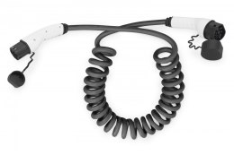 Kabel spiralny do ładowania pojazdów elektrycznych EV, Typ2-Typ2, trójfazowy 400V, 32A, 22kW, 7,5m