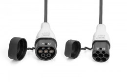 Kabel spiralny do ładowania pojazdów elektrycznych EV, Typ2-Typ2, trójfazowy 400V, 32A, 22kW, 7,5m