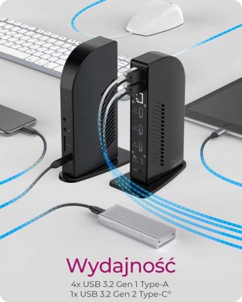 Stacja dokująca IB-DK2256AC 12in1,HDMI,DP,USB,CR,LAN,PD 96Watt