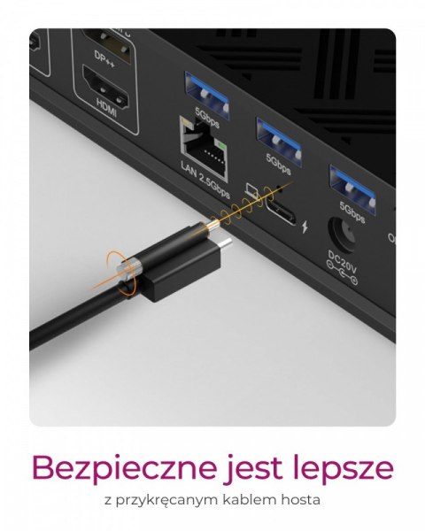 Stacja dokująca IB-DK2288AC 13in1,4x4K Monitory,PD 100Watt,Audio,LAN, czytnik Kart, DisplayLink