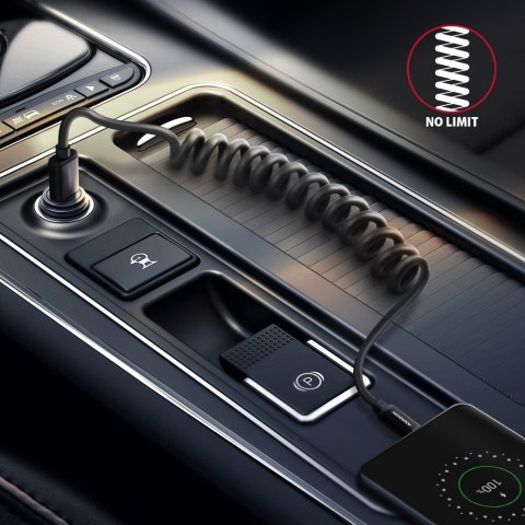 BUCM-AM20TB Kabel Twister USB-C - USB-A, 1.1m, USB2.0 3A, ALU, czarny