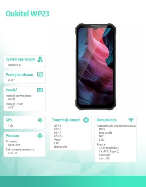Smartfon WP23 4/64GB 10600 mAh DualSIM pomarańczowy