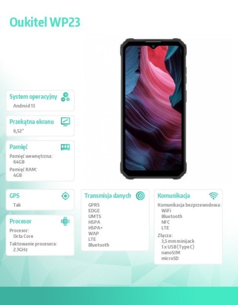 Smartfon WP23 4/64GB 10600 mAh DualSIM zielony