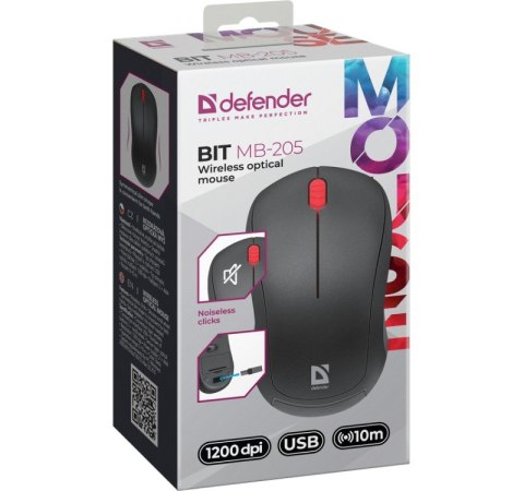 Mysz bezprzewodowa Silent Click Bit MB-205 RF 1200DPI 3P Czarna Mysz bezprzewodowa Silent Click Bit MB-205 RF 1200DPI 3P Czarna