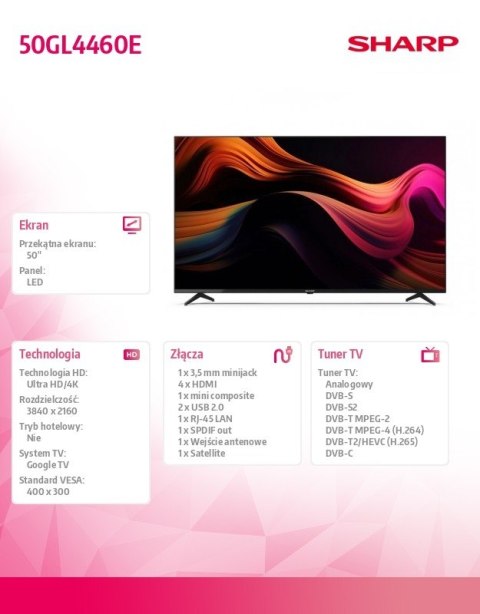 Telewizor LED 50 cali 50GL4460E Telewizor LED 50 cali 50GL4460E