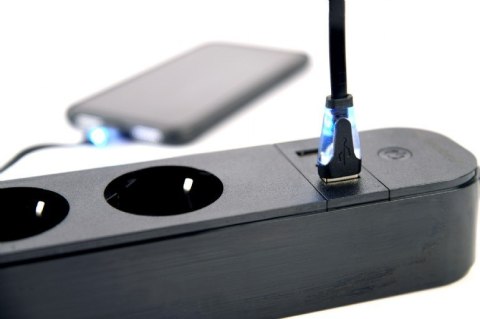 Inteligentna listwa Tuya 4xDE 2xUSB-A 1xUSB-C Czarna Inteligentna listwa Tuya 4xDE 2xUSB-A 1xUSB-C Czarna