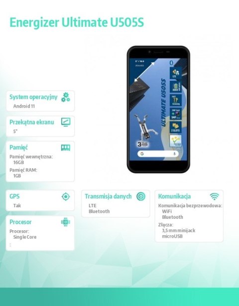 Smartfon Ultimate U505S 1GB RAM 16GB Dual Sim