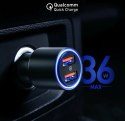 CC-Y17S aluminiowa ładowarka samochodowa 2xUSB QC 3.0 36W LED