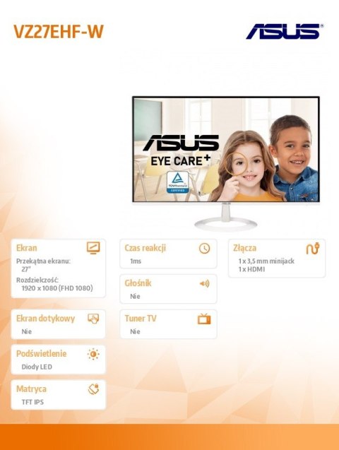 Monitor 27 cali VZ27EHF-W Monitor 27 cali VZ27EHF-W