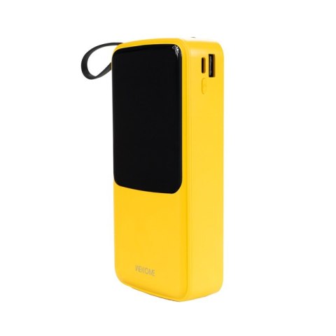 Powerbank 20000 mAh z wbudowanym kablem USB-C / Lightning / Micro USB + USB-A Żółty Powerbank 20000 mAh z wbudowanym kablem USB-C / Lightning / Micro USB + USB-A Żółty