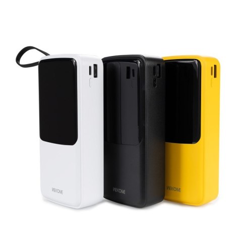 Powerbank 20000 mAh z wbudowanym kablem USB-C / Lightning / Micro USB + USB-A Żółty Powerbank 20000 mAh z wbudowanym kablem USB-C / Lightning / Micro USB + USB-A Żółty