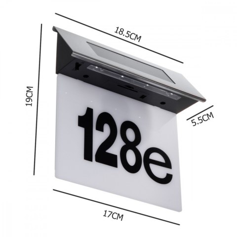 Lampa solarna LED z numerem domu IP44 MCE423 Lampa solarna LED z numerem domu IP44 MCE423