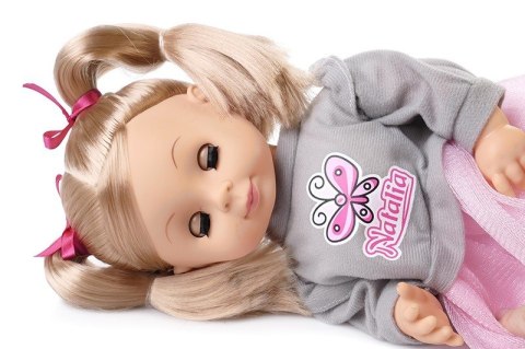 Lalka Natalia w szarym sweterku, mówi po polsku, 39 cm