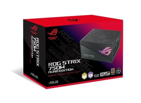 Zasilacz Rog Strix 750W 80+ Gold Aura ATX 3.0 czarny