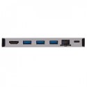 Stacja dokująca USB-C 4K HDMI, USB 3.2 Gen 1, koncentrator USB-A, GbE, karta pamięci, ładowanie PD 100 W, odłączany przewód U442