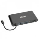 Stacja dokująca USB-C, podwójny wyświetlacz 4K HDMI/mDP, VGA, USB 3.2 Gen 1, koncentrator USB-A/C, GbE, karta pamięci, ładowanie