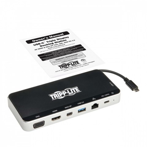 Stacja dokująca USB, potrójny wyświetlacz 4K HDMI i mDP, VGA, USB 3.2 Gen 1, koncentrator USB-A/C, GbE, ładowanie PD 60W U442- Stacja dokująca USB, potrójny wyświetlacz 4K HDMI i mDP, VGA, USB 3.2 Gen 1, koncentrator USB-A/C, GbE, ładowanie PD 60W U442-