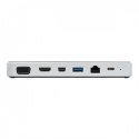 Stacja dokująca USB, potrójny wyświetlacz 4K HDMI i mDP, VGA, USB 3.2 Gen 1, koncentrator USB-A/C, GbE, ładowanie PD 60W U442-