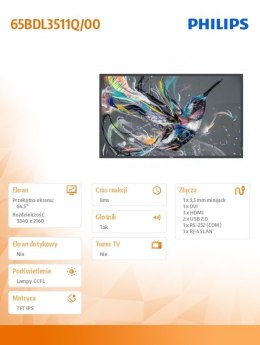 Monitor 65BDL3511Q 65 cali Public Display