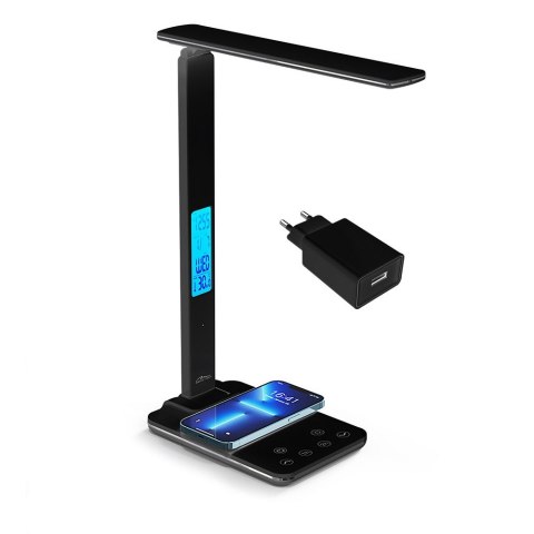 Lampa biurkowa LED z ładowarką indukcyjną LEDITOU MT222K (Czarna)